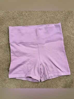 Athleta Girl Rise Above Rib Shorts XXL 16 Lavender Purple